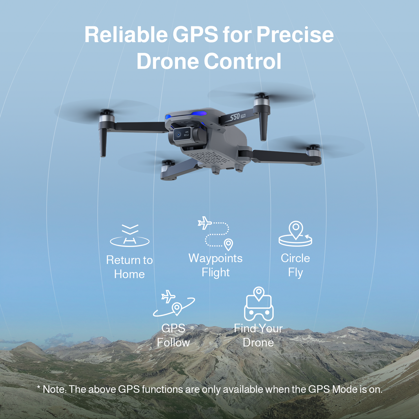 AMETA S50 LITE 4K Camera GPS Drone