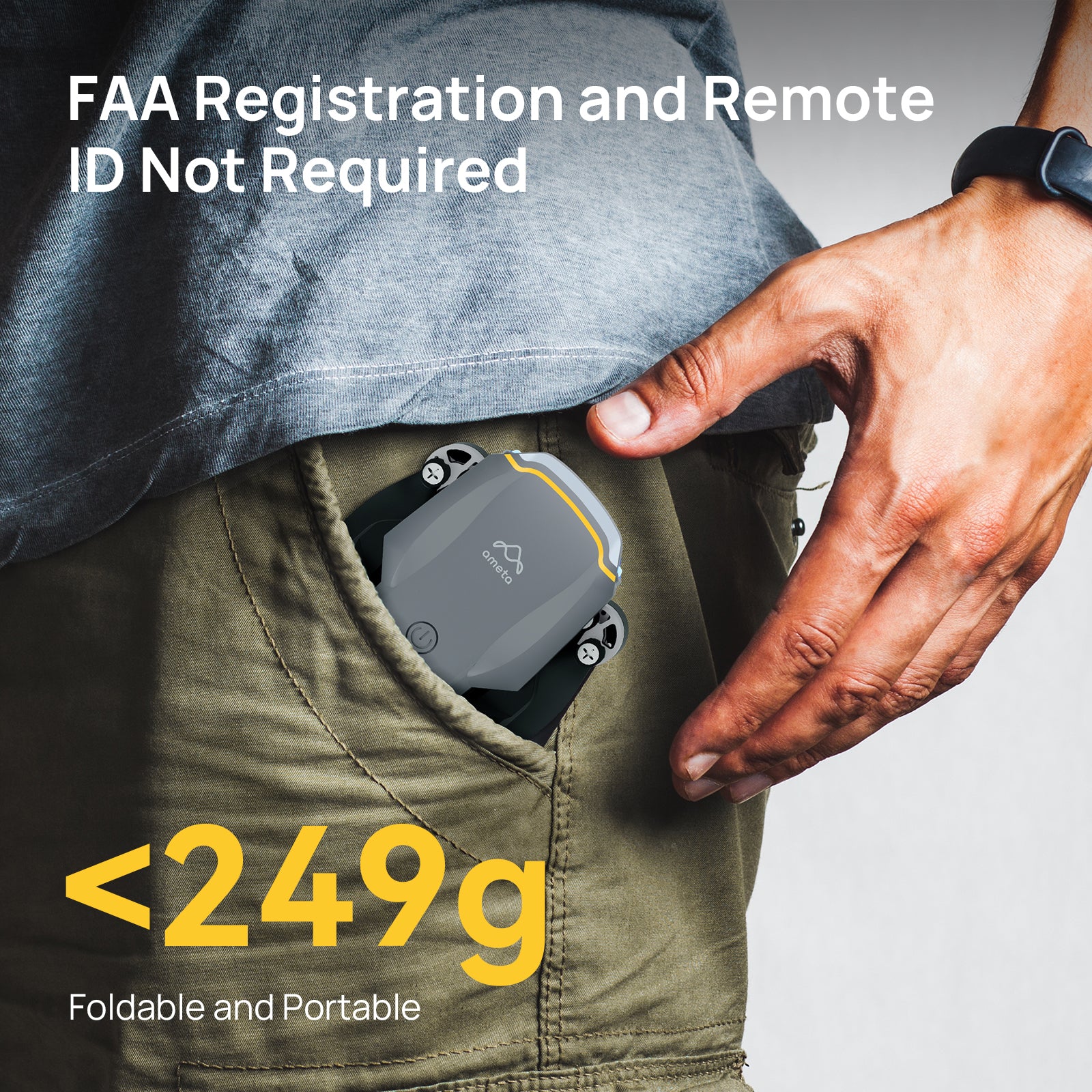 Ameta Drone With 4K Camera, S20 Pro GPS Drone For Adults And Kids With Camera/Auto Return/50 Minutes Flight/Follow Me/Smart Modes/Gestures Control, Mini Drone Less Than 249g