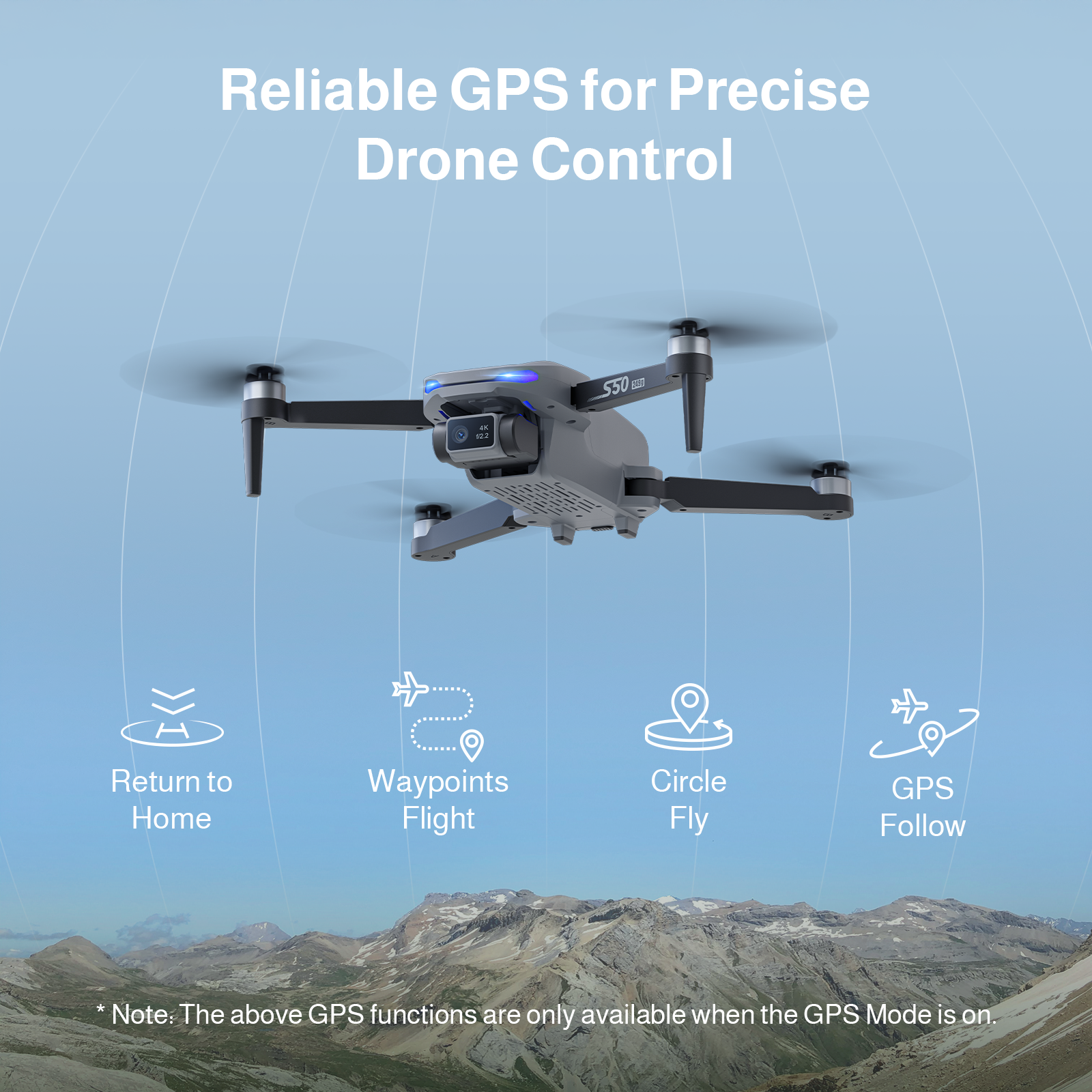 AMETA S50 LITE 4K Camera GPS Drone for Beginner